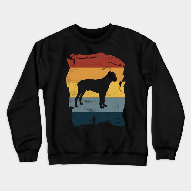 Cane Corso Distressed Vintage Retro Silhouette Crewneck Sweatshirt by DoggyStyles